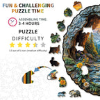 Whimsical Wooden Jigsaw Puzzle - Mountain Bears Retreat - pickApuzzle