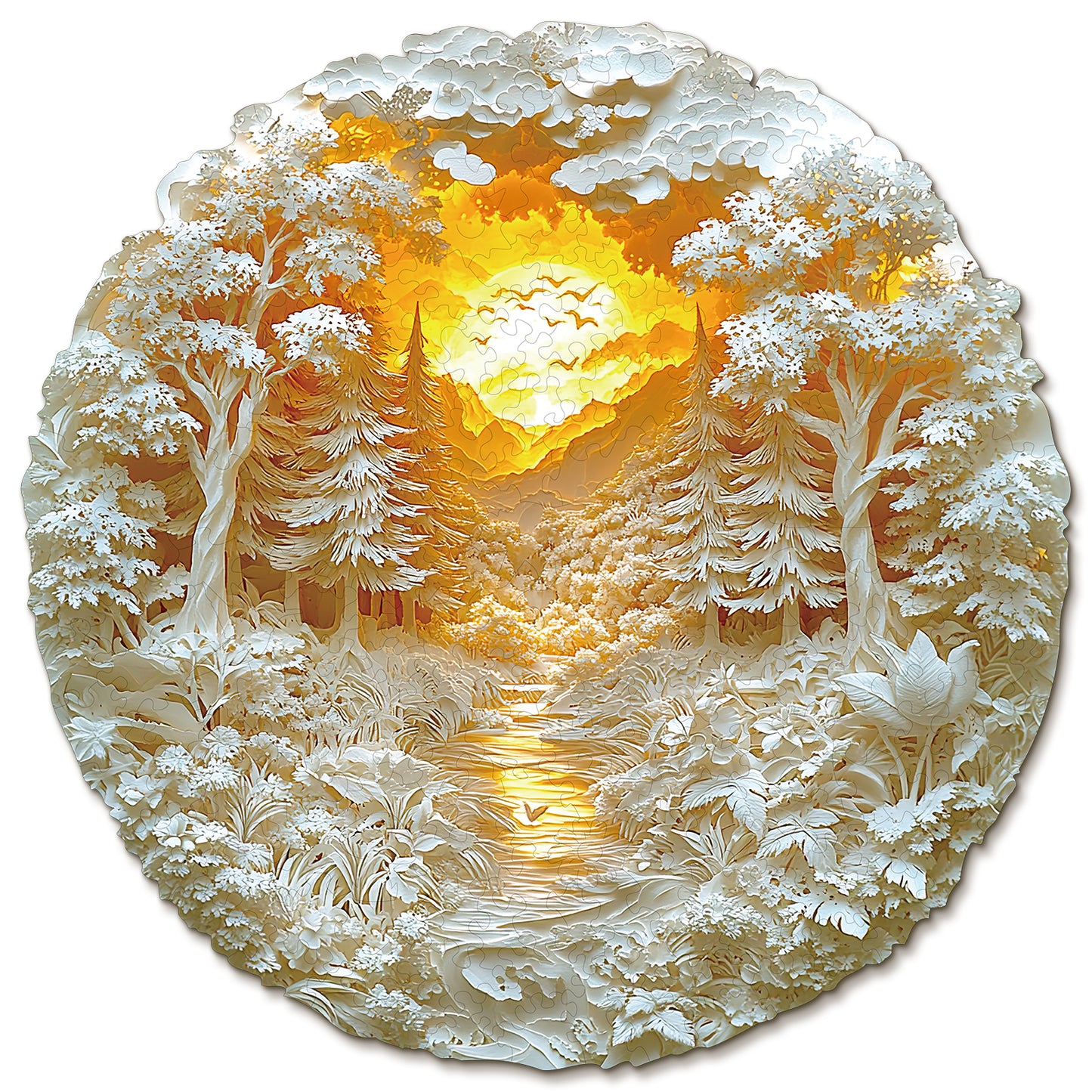 Launisches Holz-Puzzle - Mysteriöser Wald