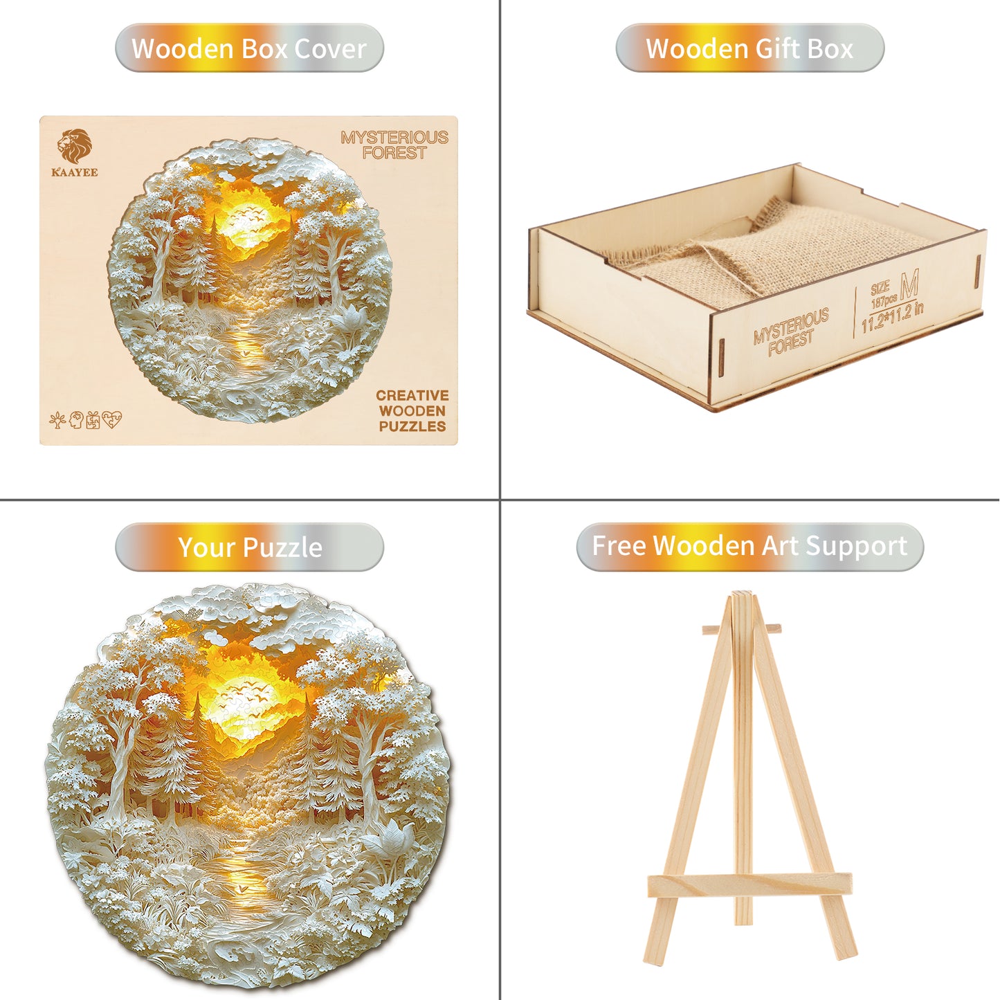Launisches Holz-Puzzle - Mysteriöser Wald
