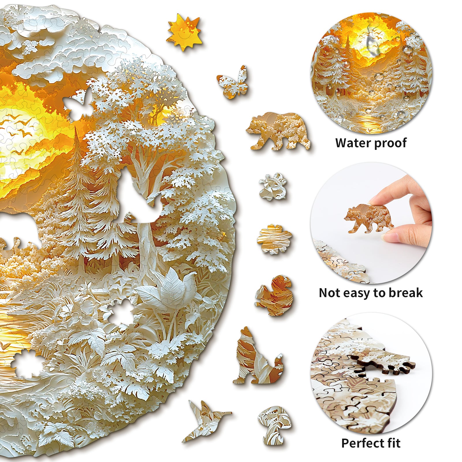 Whimsical Wooden Jigsaw Puzzle- Mysterious Forest Secondary image