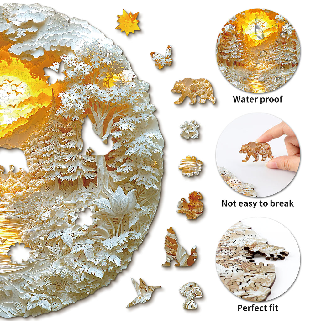 Puzzle en bois fantaisiste - Forêt mystérieuse