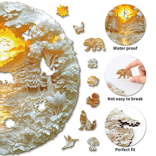 Puzzle en bois fantaisiste - Forêt mystérieuse