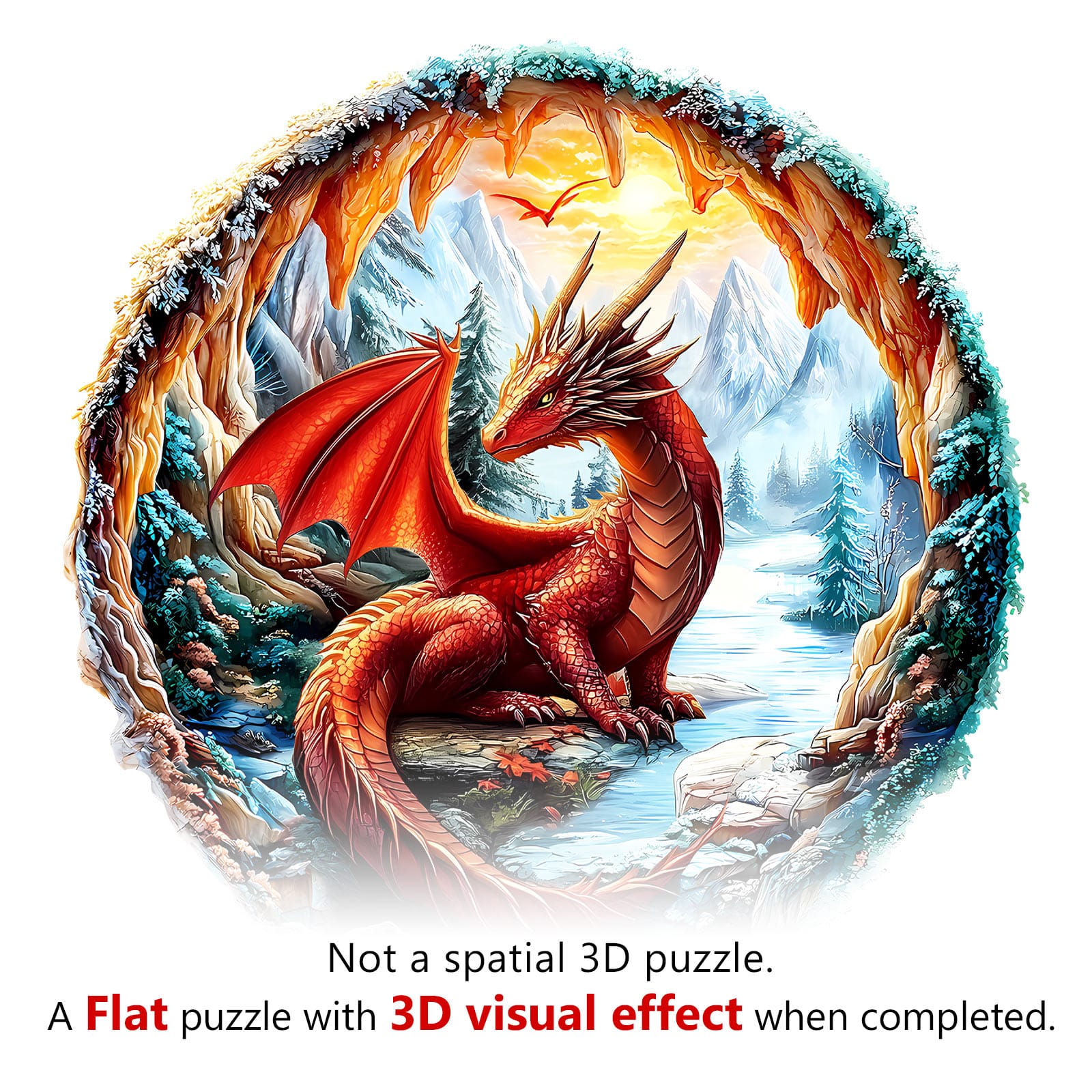 Whimsical Wooden Jigsaw Puzzle - Crimson King - pickApuzzle