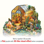 Whimsical Wooden Jigsaw Puzzle- Oasis Greenhouse