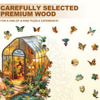 Whimsical Wooden Jigsaw Puzzle- Oasis Greenhouse