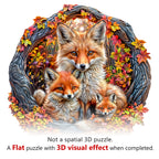 Whimsical Wooden Jigsaw Puzzle-Parent-child fox
