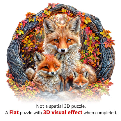 Verträumtes Holzpuzzle – Eltern-Kind-Fuchs