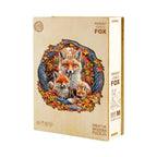 Whimsical Wooden Jigsaw Puzzle-Parent-child fox