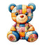 Whimsical Wooden Jigsaw Puzzle - Patchwork Bear - pickApuzzle