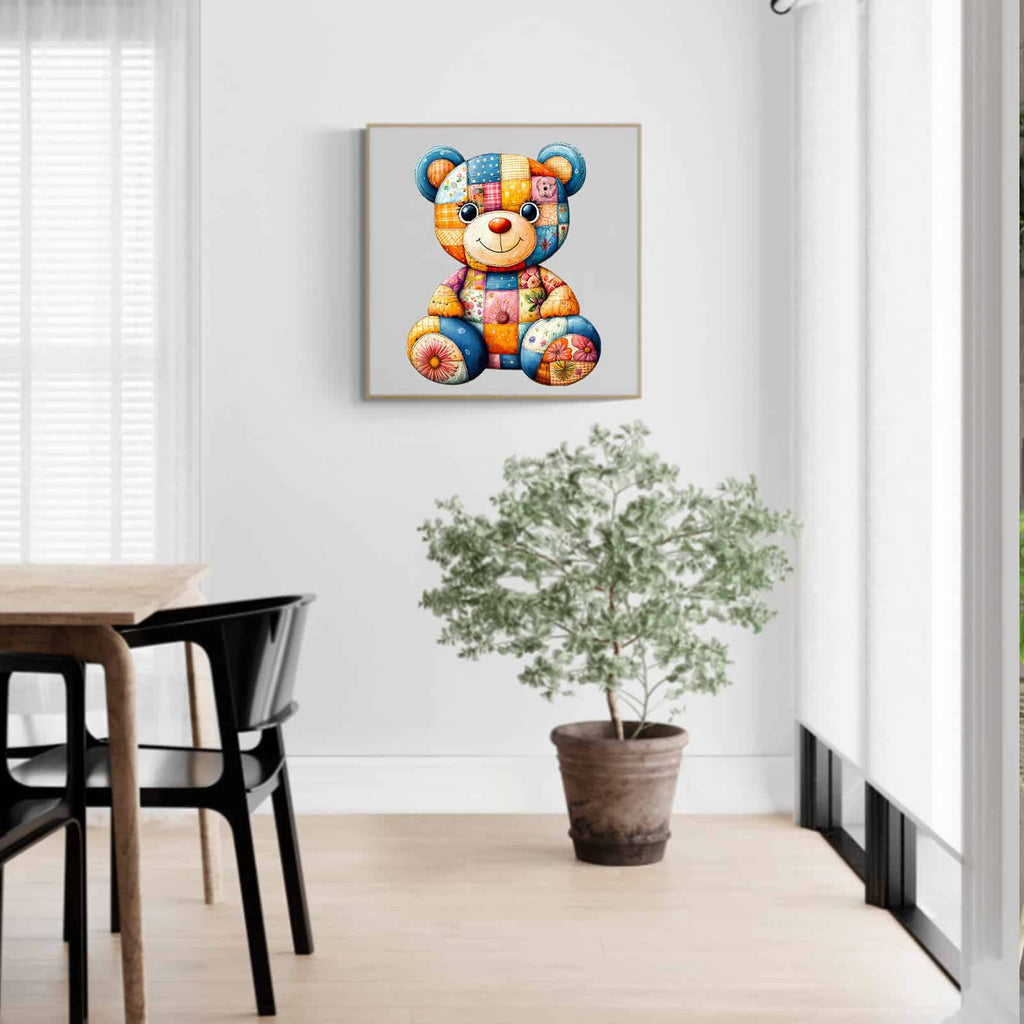 Whimsical Wooden Jigsaw Puzzle - Patchwork Bear - pickApuzzle