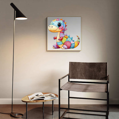 Whimsical Wooden Jigsaw Puzzle - Patchwork Dinosaur - pickApuzzle