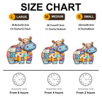 Whimsical Wooden Jigsaw Puzzle - Patchwork Hippo - pickApuzzle