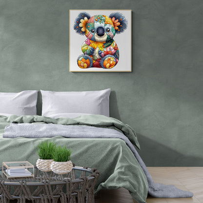 Whimsical Wooden Jigsaw Puzzle - Patchwork Koala - pickApuzzle