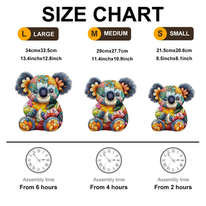 Whimsical Wooden Jigsaw Puzzle - Patchwork Koala - pickApuzzle