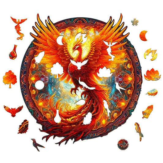 Whimsical Wooden Jigsaw Puzzle-Phoenix
