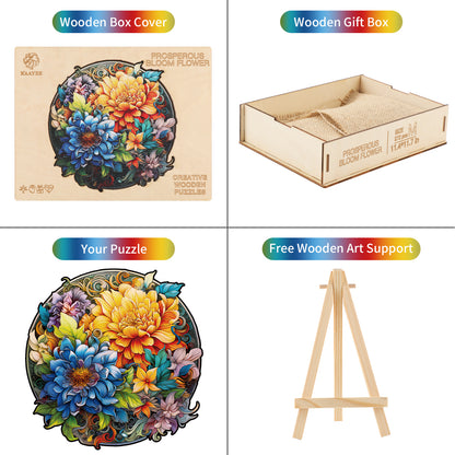Skurriles Holzpuzzle – Blühende Blumenpracht
