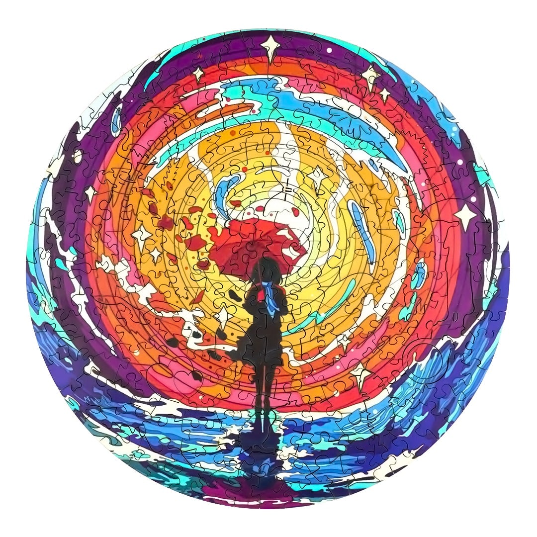 Whimsical Wooden Jigsaw Puzzle-PSYCHEDELIC GIRL Main image