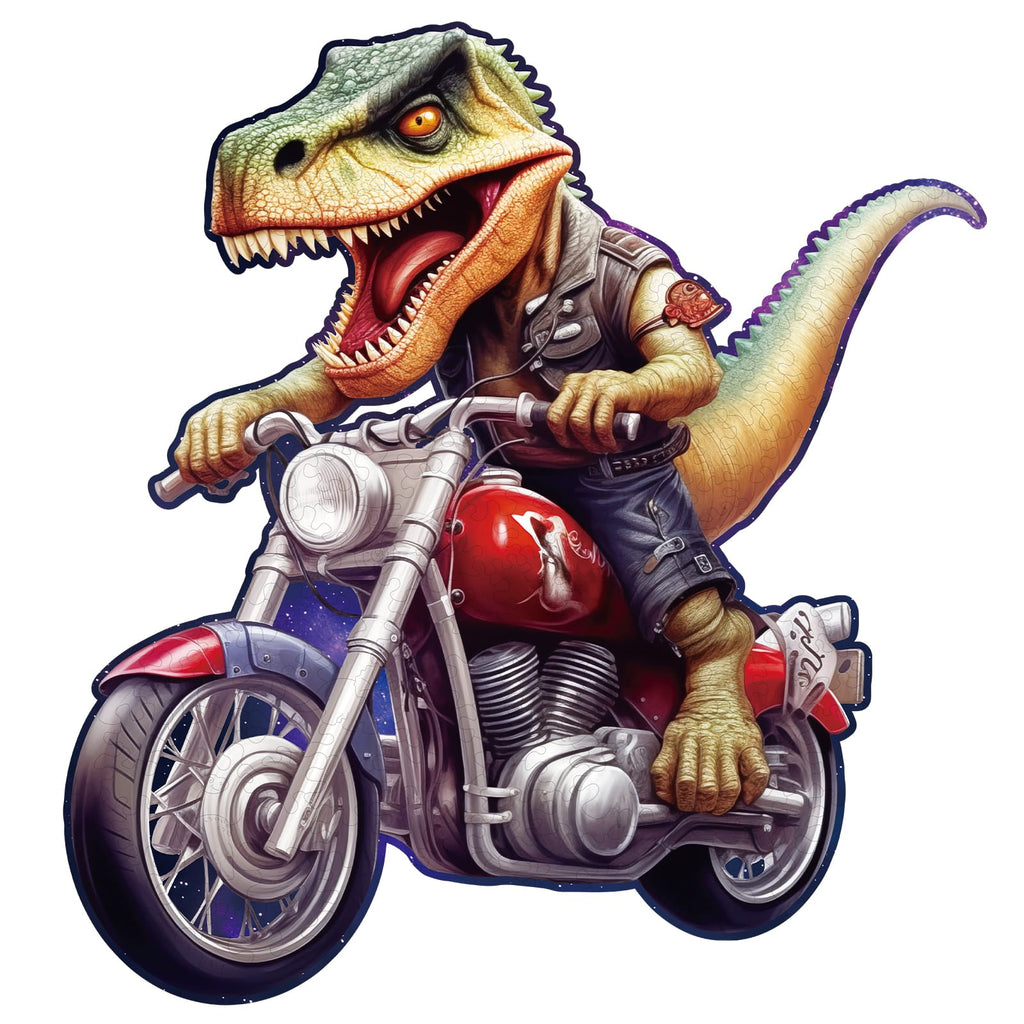 Whimsical Wooden Jigsaw Puzzle - Raptor Riders - pickApuzzle
