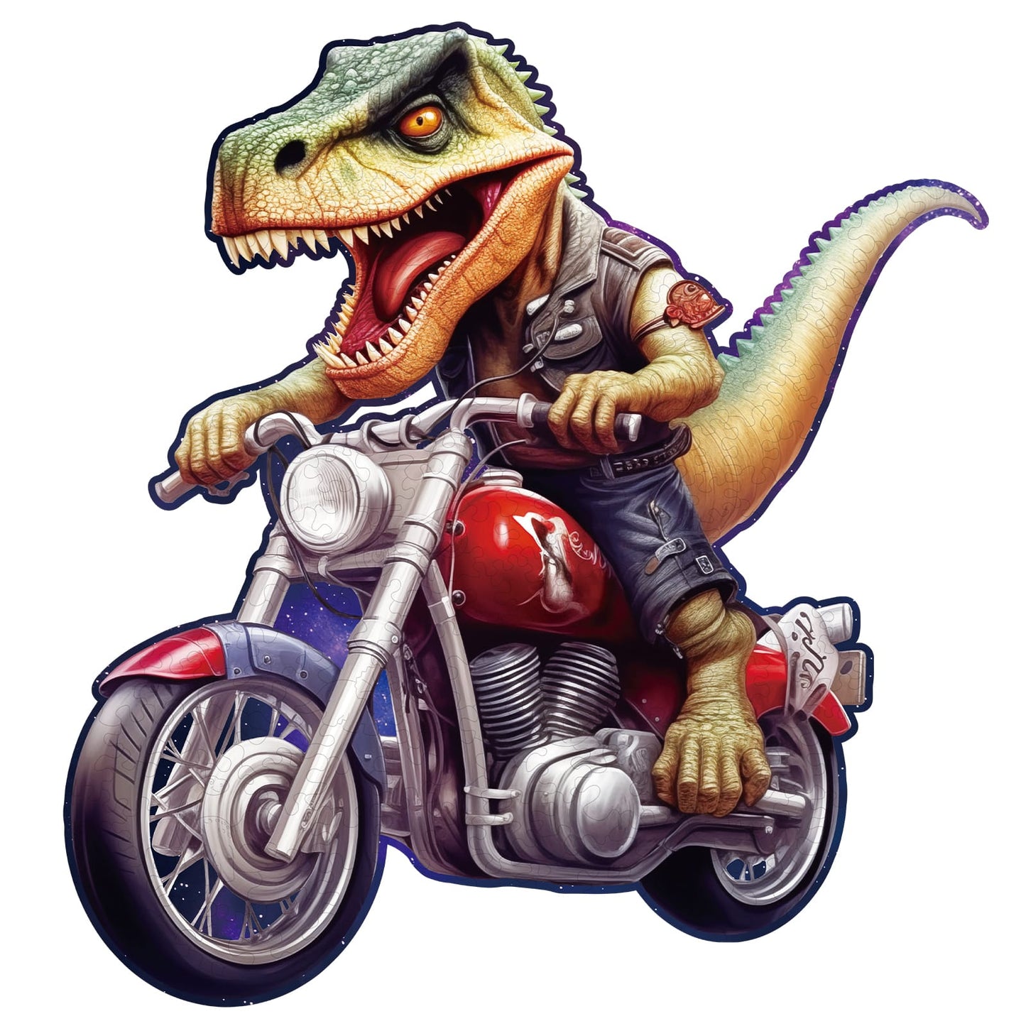 Whimsical Wooden Jigsaw Puzzle - Raptor Riders - pickApuzzle