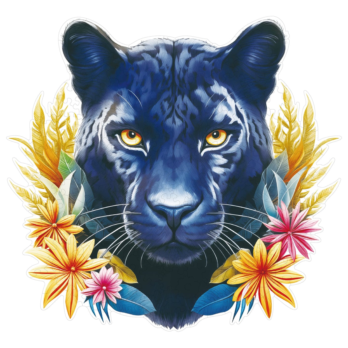 Whimsical Wooden Jigsaw Puzzle - Resolute Black Panther - pickApuzzle