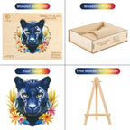 Whimsical Wooden Jigsaw Puzzle - Resolute Black Panther - pickApuzzle
