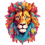 Whimsical Wooden Jigsaw Puzzle-Resolute Lion