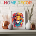 Whimsical Wooden Jigsaw Puzzle-Resolute Lion