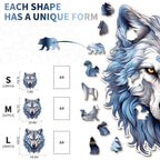 Whimsical Wooden Jigsaw Puzzle - Resolute Snow Wolf - pickApuzzle