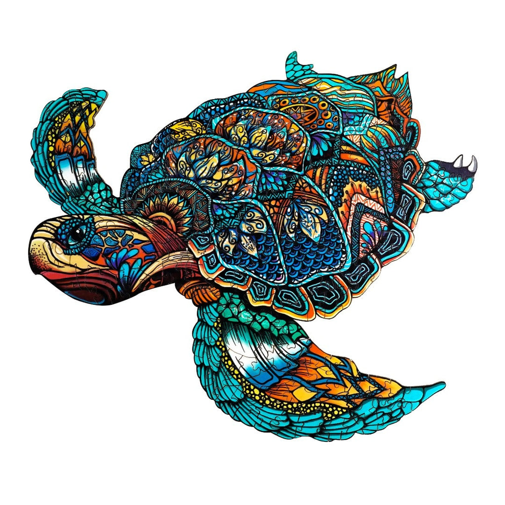Whimsical Wooden Jigsaw Puzzle-RESOLUTE TURTLE