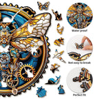 Whimsical Wooden Jigsaw Puzzle - Retro Mechanical Butterfly - pickApuzzle