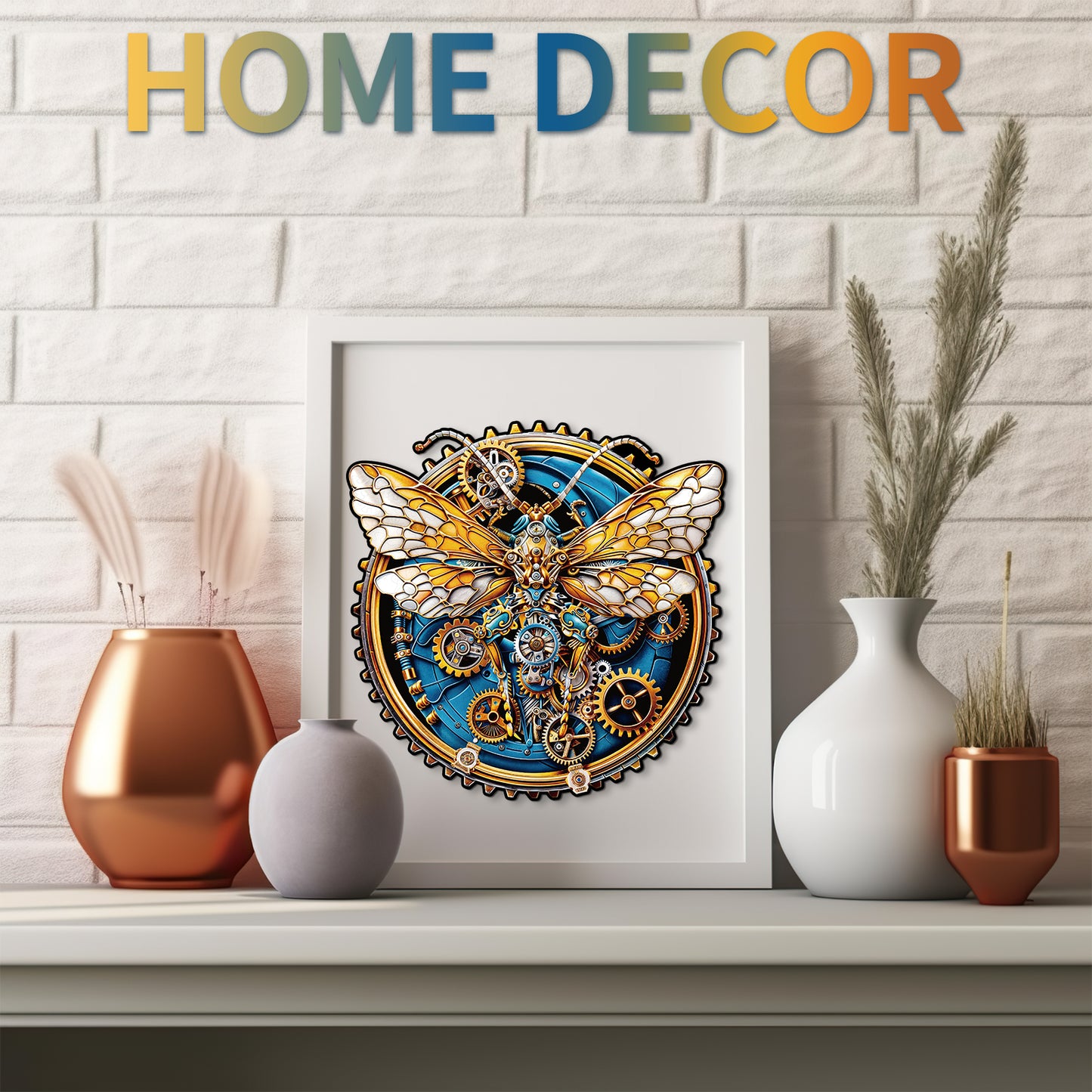 Whimsical Wooden Jigsaw Puzzle - Retro Mechanical Butterfly - pickApuzzle