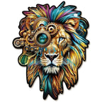 Whimsical Wooden Jigsaw Puzzle-Retro Mechanical Lion