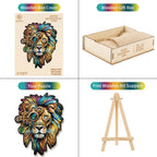Whimsical Wooden Jigsaw Puzzle - Retro Mechanical Lion - pickApuzzle