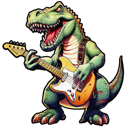 Whimsical Wooden Jigsaw Puzzle - Rock T - Rex - pickApuzzle