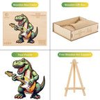 Whimsical Wooden Jigsaw Puzzle - Rock T - Rex - pickApuzzle