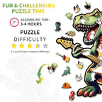 Whimsical Wooden Jigsaw Puzzle - Rock T - Rex - pickApuzzle