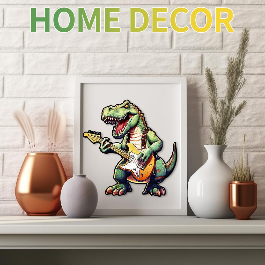 Whimsical Wooden Jigsaw Puzzle - Rock T - Rex - pickApuzzle