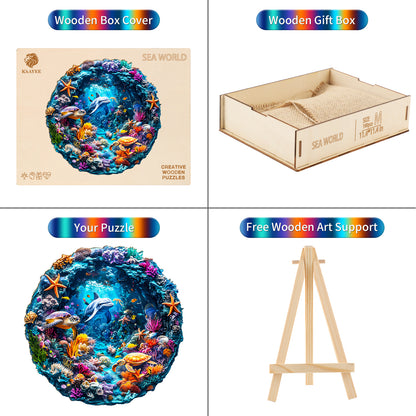 Ausgefallenes Holzpuzzle-Unterwasserwelt