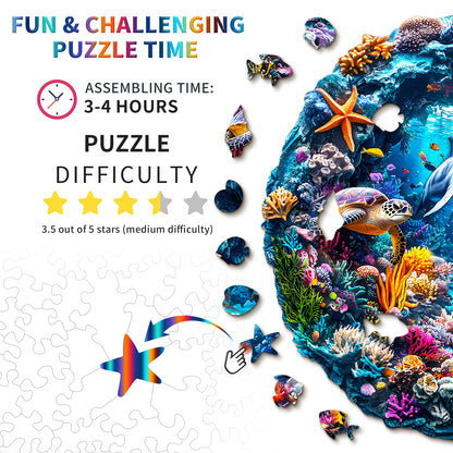 Ausgefallenes Holzpuzzle-Unterwasserwelt