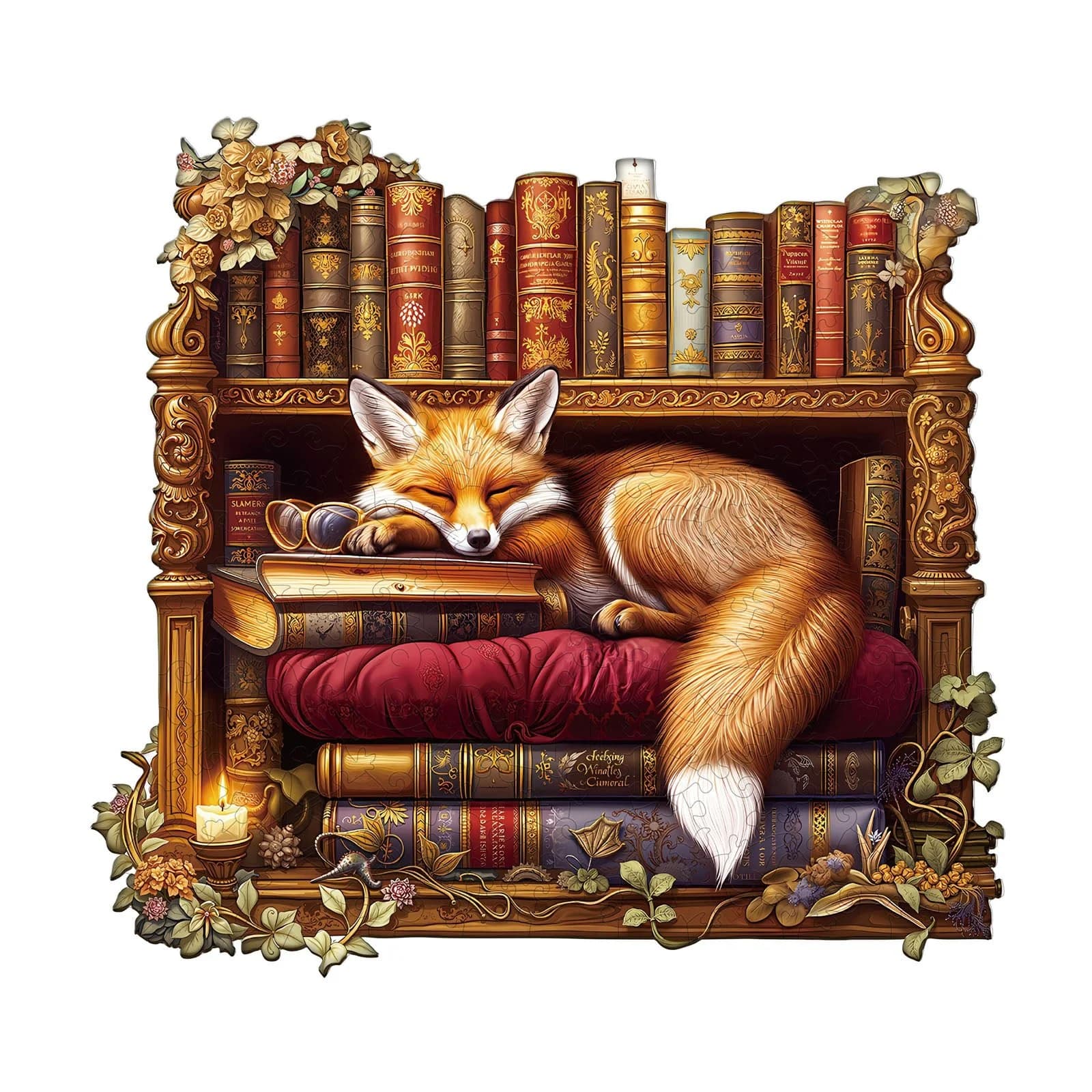 Kapriziöses Holzpuzzle – Schlafbibliothek – Fuchs Hauptbild