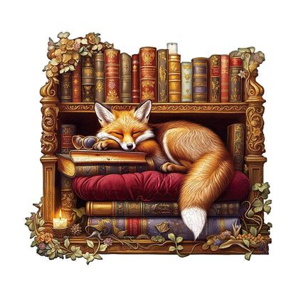 Kapriziöses Holzpuzzle – Schlafbibliothek – Fuchs