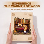 Whimsical Wooden Jigsaw Puzzle - Sleep Library - Fox - pickApuzzle
