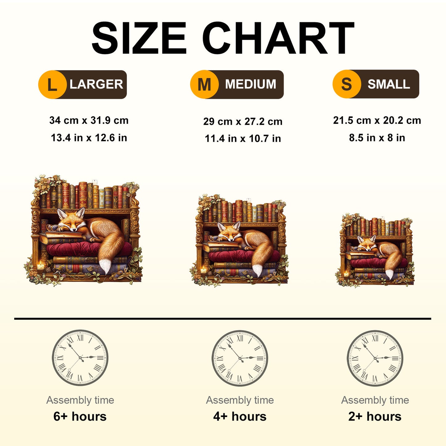 Whimsical Wooden Jigsaw Puzzle - Sleep Library - Fox - pickApuzzle