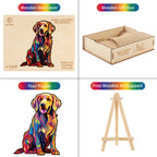 Whimsical Wooden Jigsaw Puzzle- Smile Golden retriever
