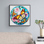 Whimsical Wooden Jigsaw Puzzle-Stained Glass Butterfly