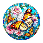 Whimsical Wooden Jigsaw Puzzle-Stained Glass Butterfly