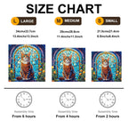 Whimsical Wooden Jigsaw Puzzle-Stained Glass cat