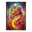 Whimsical Wooden Jigsaw Puzzle-Stained glass dragon