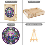 Whimsical Wooden Jigsaw Puzzle - stained glass lotus - 1 - pickApuzzle