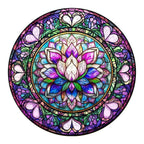 Whimsical Wooden Jigsaw Puzzle-stained glass lotus-1